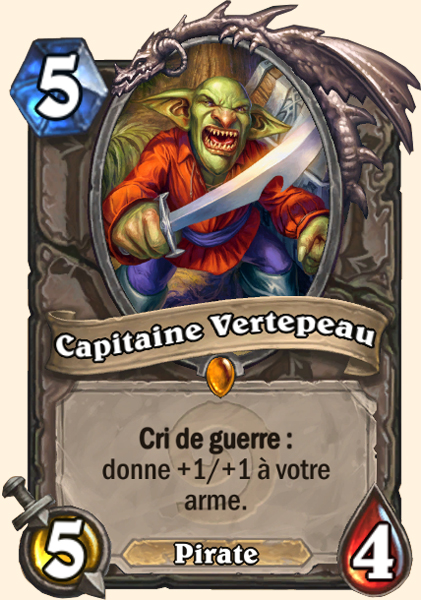 Capitaine Vertepeau carte Hearhstone