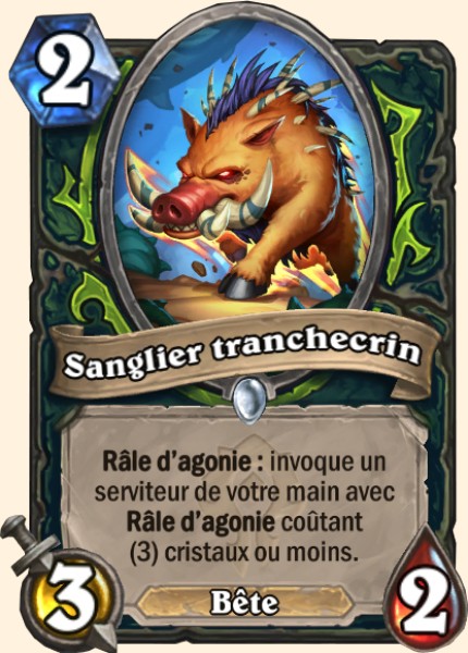 Sanglier tranchecrin carte Hearhstone