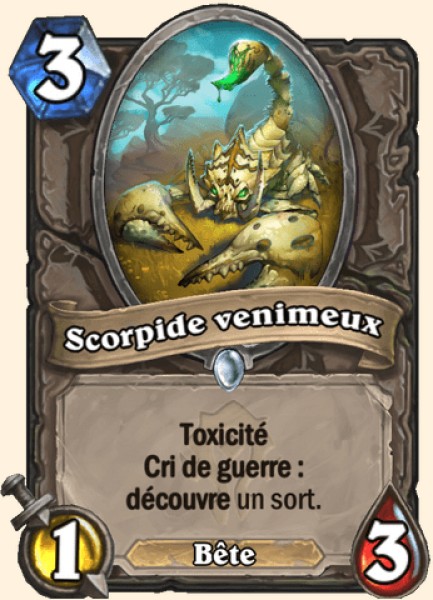 Scorpide venimeux carte Hearhstone