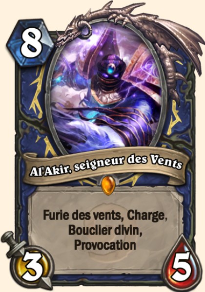 Al'Akir, seigneur des Vents carte Hearhstone
