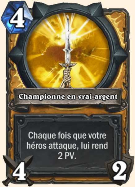 Championne en vrai-argent carte Hearhstone