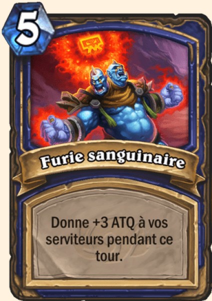 Furie sanguinaire carte Hearhstone