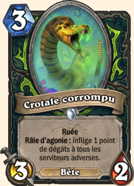 Crotale corrompu carte Hearhstone