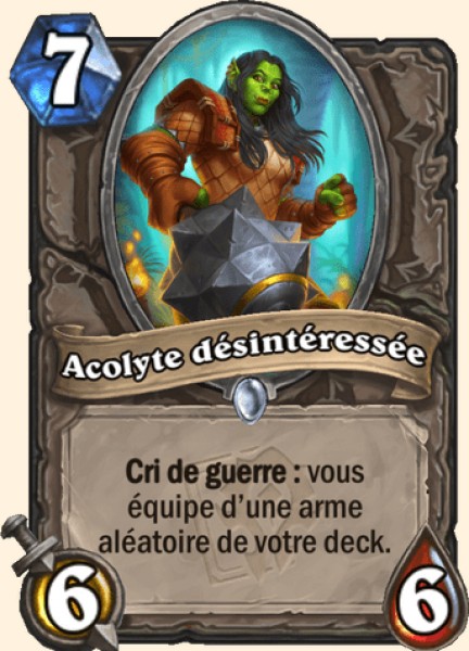 Acolyte desinteressee carte Hearhstone