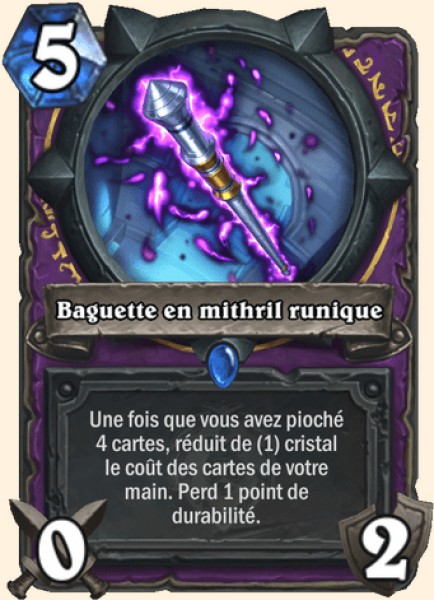Baguette en mithril runique carte Hearhstone