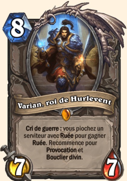 Varian, roi de Hurlevent carte Hearhstone
