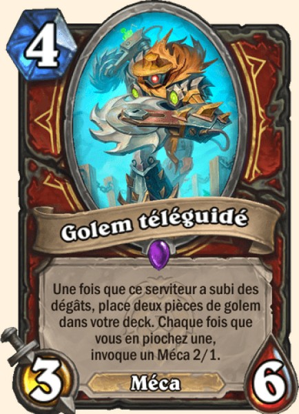 Golem dechiqueteur carte Hearhstone