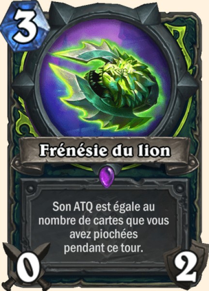 Frenesie du lion carte Hearhstone