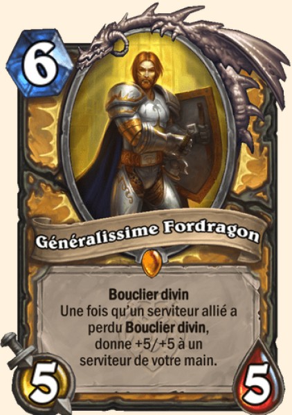 Generalissime Fordragon carte Hearhstone