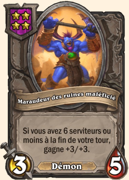 Maraudeur des ruines maleficie carte Hearhstone
