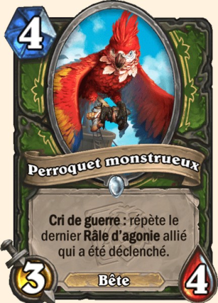 Perroquet monstrueux carte Hearhstone
