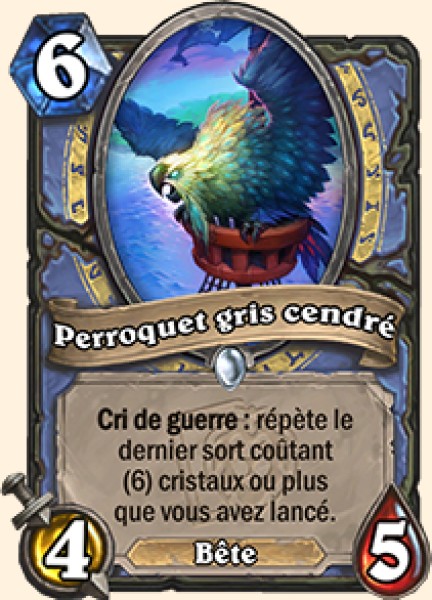 Perroquet gris cendre carte Hearhstone