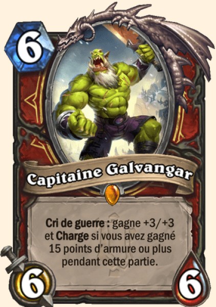 Capitaine Galvangar carte Hearhstone