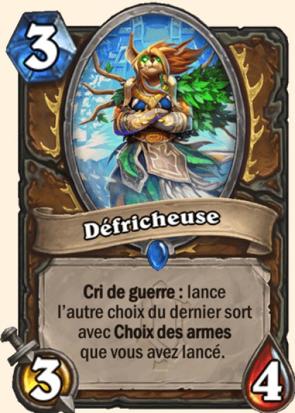 Defricheuse carte Hearhstone