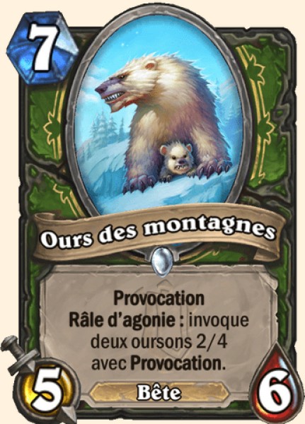 Ours des montagnes carte Hearhstone
