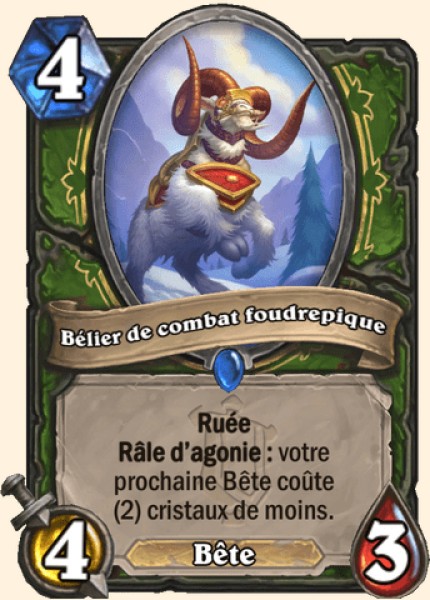 Belier de combat foudrepique carte Hearhstone