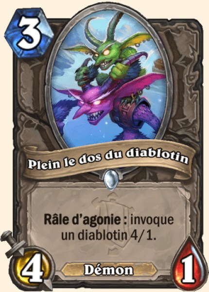 Plein le dos du diablotin carte Hearhstone