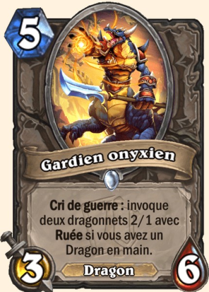 Gardien onyxien carte Hearhstone