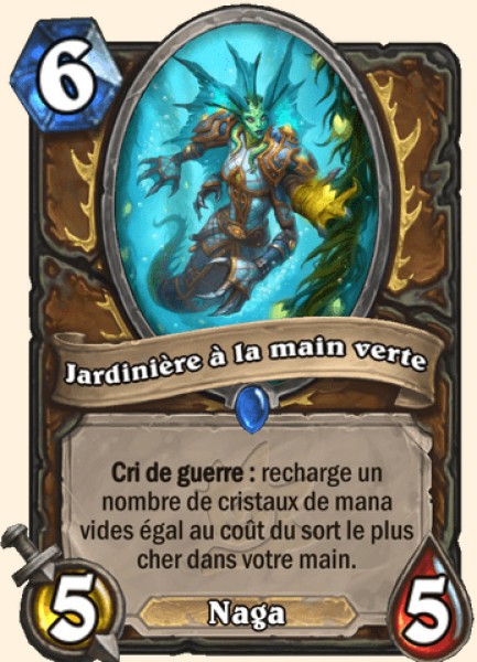 Jardiniere a la main verte carte Hearhstone