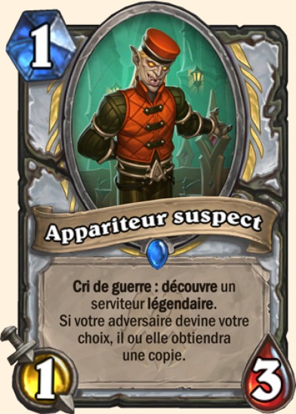 Appariteur suspect carte Hearhstone