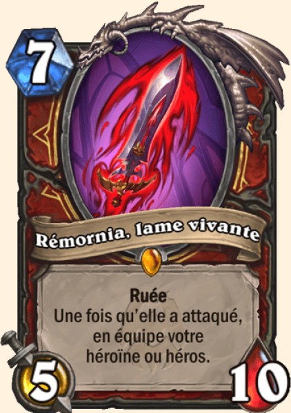Remornia, la lame vivante carte Hearhstone