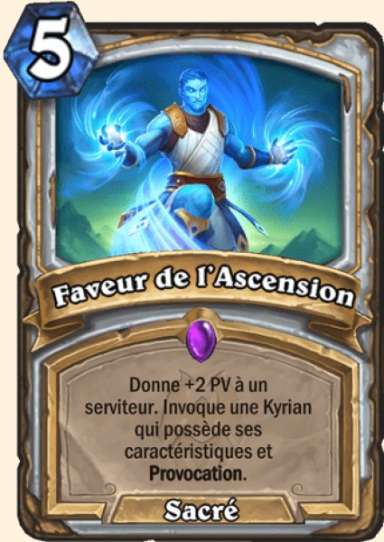 Faveur des transcendes carte Hearhstone