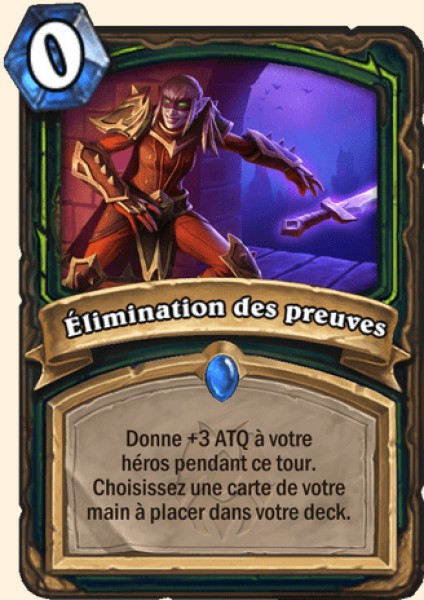 Elimination des preuves carte Hearhstone