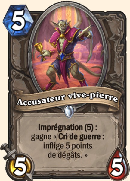Accusateur vive-pierre carte Hearhstone
