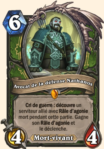Avocat de la defense Nathanos carte Hearhstone