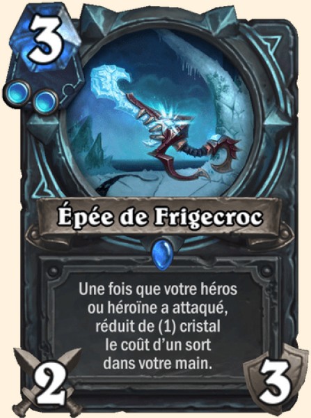 Epee de Frigecroc carte Hearhstone