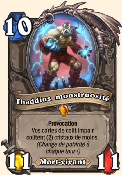 Thaddius, monstruosité carte Hearthstone