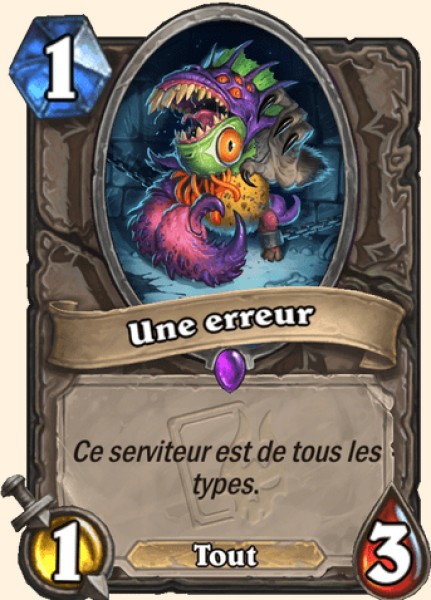Une erreur carte Hearhstone