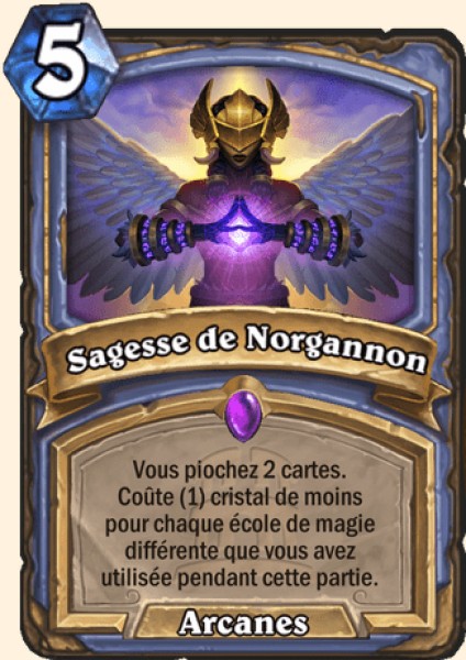 Sagesse de Norgannon carte Hearhstone