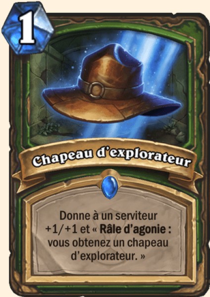 Chapeau d'explorateur carte Hearhstone