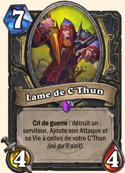 Lame de C'Thun carte Hearhstone