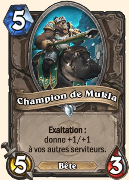 Champion de Mukla carte Hearhstone