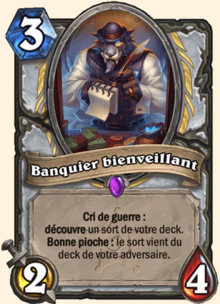 Banquier bienveillant carte Hearhstone