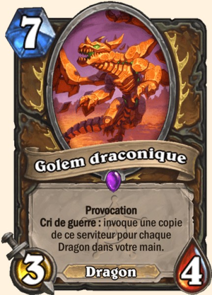 Golem draconique carte Hearhstone