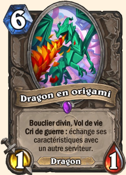 Dragon en origami carte Hearthstone