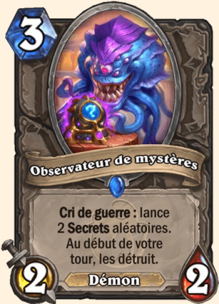 Observateur de mysteres carte Hearhstone