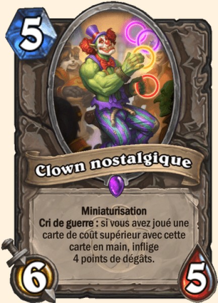 Clown nostalgique carte Hearhstone