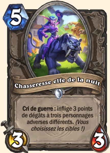 Chasseresse elfe de la nuit carte Hearhstone