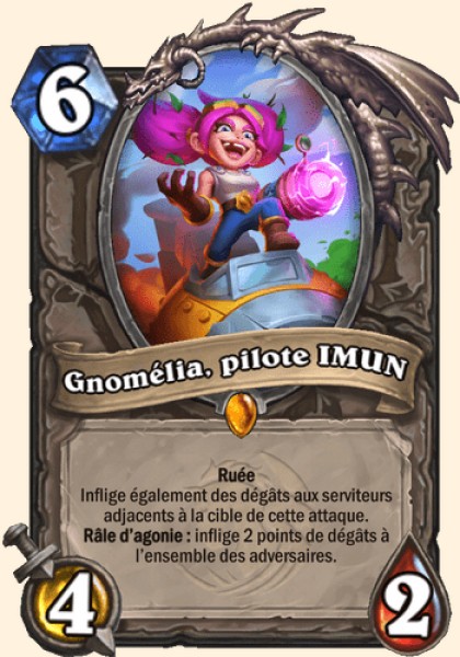 Gnomelia, pilote IMUN carte Hearhstone