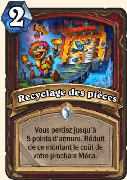 Recyclage des pieces carte Hearhstone