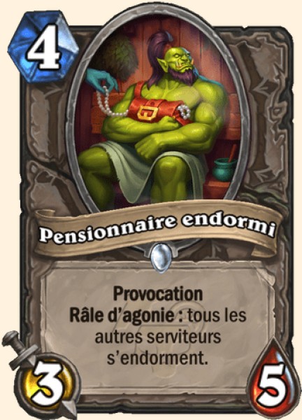 Pensionnaire endormi carte Hearhstone