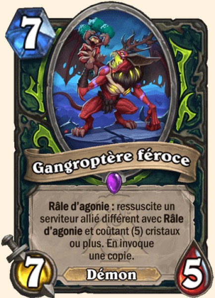 Gangroptere feroce carte Hearhstone