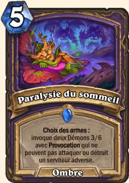 Paralysie du sommeil carte Hearhstone