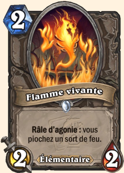 Flamme vivante carte Hearhstone