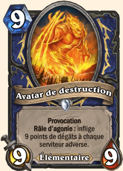 Avatar de destruction carte Hearhstone
