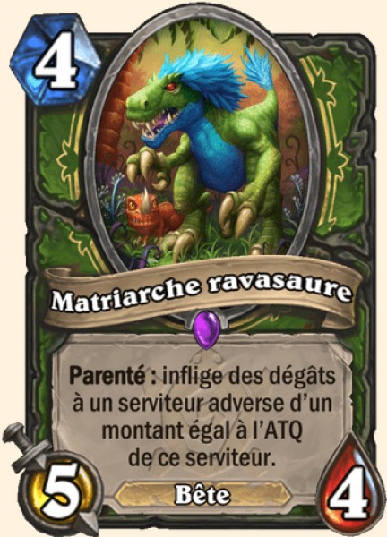 Matriarche ravasaure carte Hearhstone